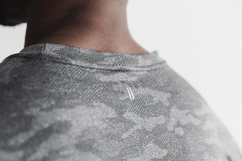 Grey Nobull Lightweight Textured Tee (CAMO) Men's Tanks | CA S1598G